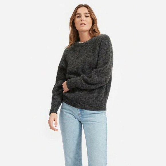 Everlane Sweaters - Everlane Oversized Alpaca Crew Sweater Heather Cha